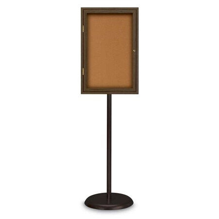 United Visual Products Corkboard, Triple Door, Radius Frame, 72x36", Satin/Burgundy UV7005-SATIN-DBURGU